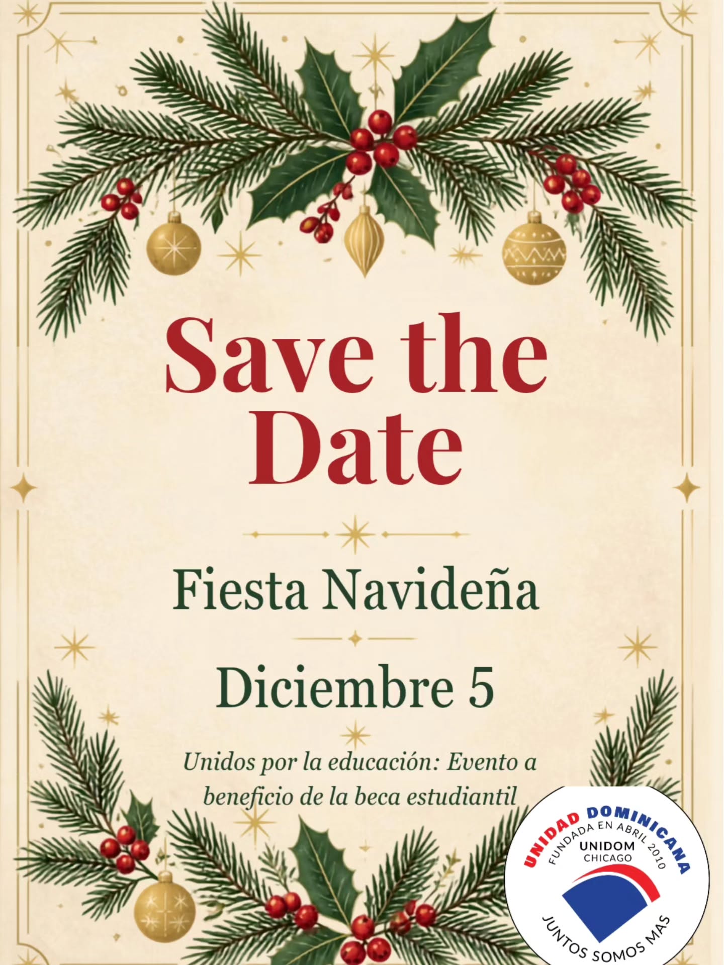 Invitación Fiesta Navideña en Chicago, IL