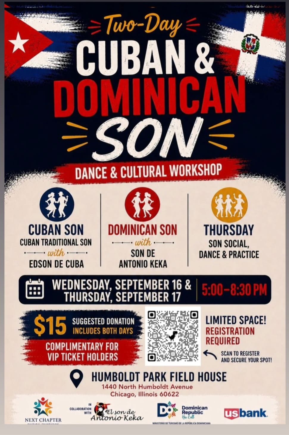 Invitación Taller de Son Cubano y Dominicano en Chicago, IL