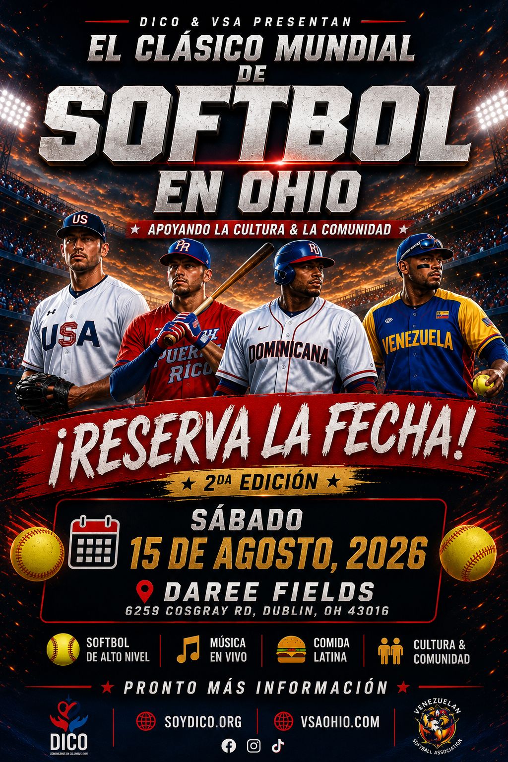 Invitación Clásico Mundial de Softbol en Ohio